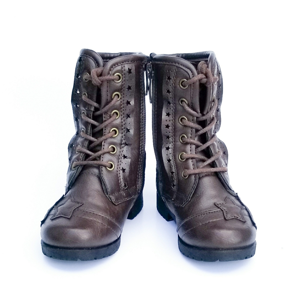 Lace Up Boots Toddler Girl Dark Brown Size 6